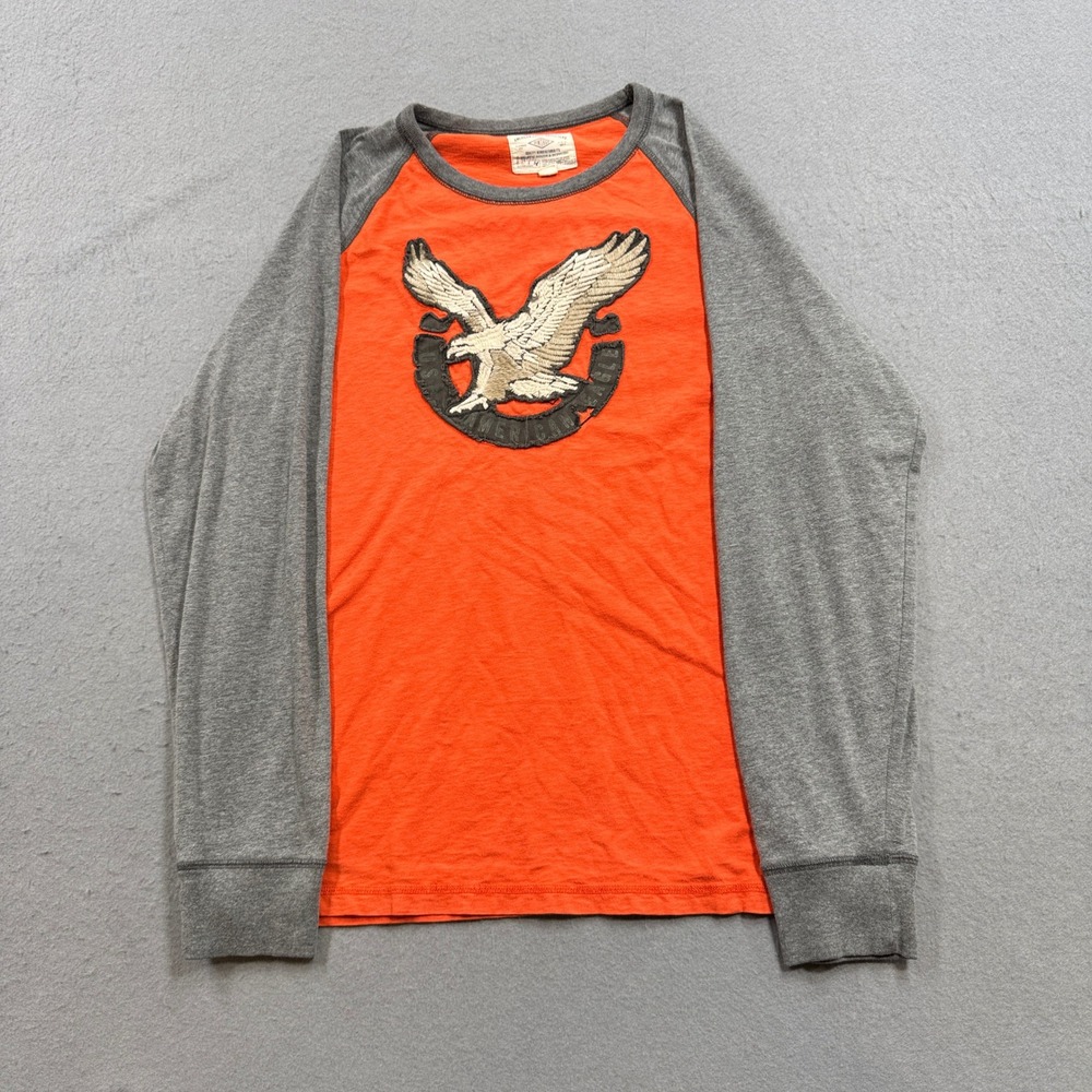 Vintage American Eagle T-Shirt Men's Large Orange Eagle Classic Fit Activewear